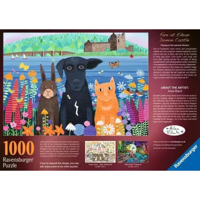 Puzzle 1000 el. 2D Zwierzaki i zamek Ravensburger