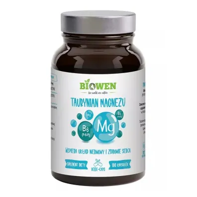 Biowen Taurynian magnezu + witamina b6 suplement diety 100 kaps.