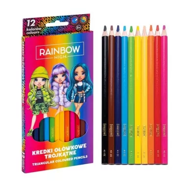 Astra Kredki o��wkowe tr�jk�tne Rainbow High 12 szt.