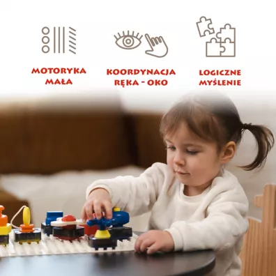 Tablica manipulacyjna z kostk� i doczepianymi elementami 12 m+ Top Bright