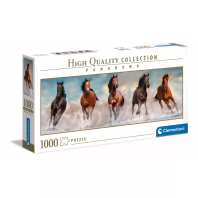 Puzzle panoramiczne 1000 el. High Quality Collection. Konie Clementoni