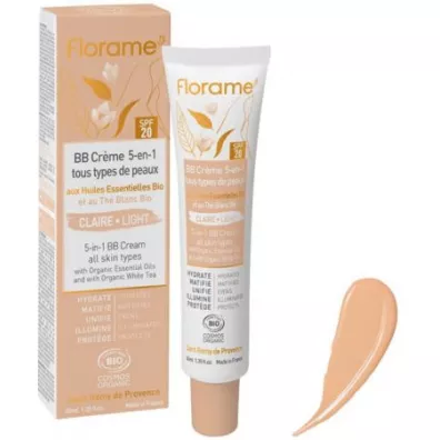 Florame Organiczny Krem BB 5 w 1 z SPF 20 light 40 ml
