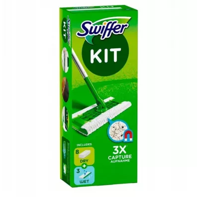Zestaw Mop Kit + 11 wkadw (8 suchych, 3 mokre) Swiffer