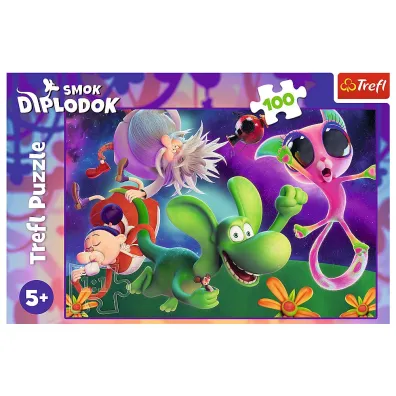 Puzzle 100 el. Smok Diplodok i przyjaciele Trefl