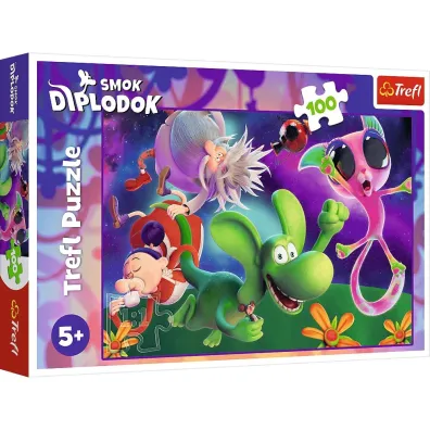 Puzzle 100 el. Smok Diplodok i przyjaciele Trefl