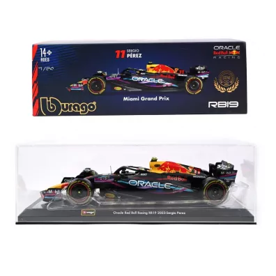 Bburago formula f1 oracle red bull rb19 miami livery sergio perez 1:24