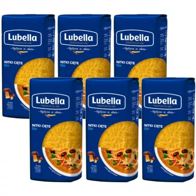 Lubella Makaron nitki ci�te Filini Zestaw 6 x 500 g