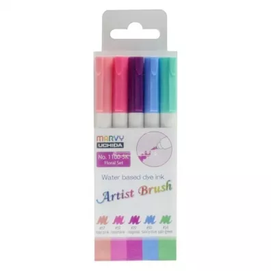 Marvy Flamastry Artist Brush Floral 5 kolor�w