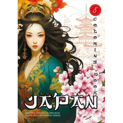 Kolorowanka A4 pionowa 8 obrazk�w Japan pomara�cz