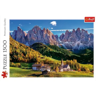 Puzzle 1500 el. Dolina Val di Funes, Dolomity, W�ochy Trefl