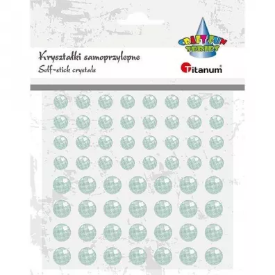 Titanum Kryszta�ki samoprzylepne okr�g�e niebieskie 60 szt.