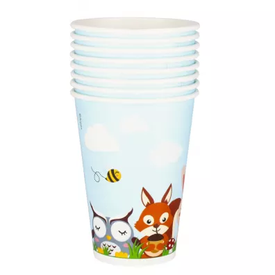 Arpex Kubki papierowe Le�ne zwierz�tka 200ml 8 szt.