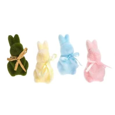 dpCraft Kr�liki flokowane pastelowe 10,5cm 4 szt