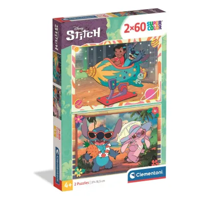 Puzzle 2x60 el. SuperColor. Stitch 24822 Clementoni