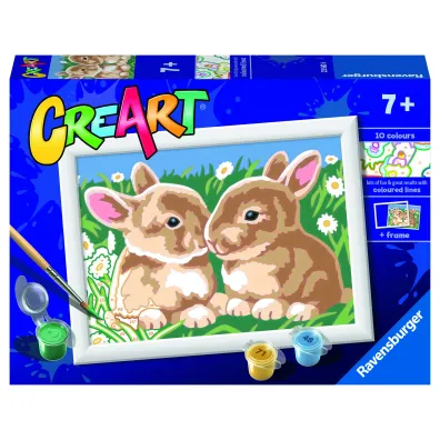 Malowanie po numerach CreArt - Puszyste kr�liczki Ravensburger