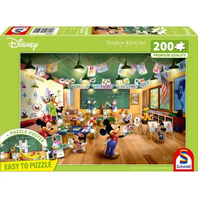 Puzzle 200 T.Kinkade PQ Myszka Miki Minnie w szkole Disney 113995 Schmidt