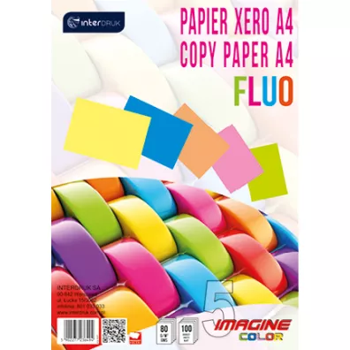 Interdruk Papier ksero A4 Fluo 5 kolor�w 100 kartek