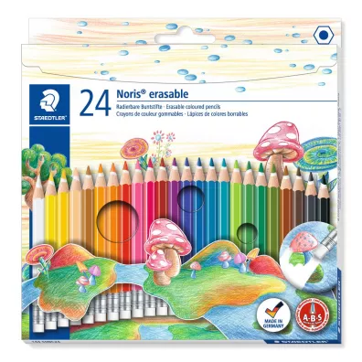 Staedtler Kredki owkowe Noris Club, szecioktne, usuwalne z gumk 24 szt.