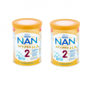 Nestle Nan Optipro HA 2 Mleko modyfikowane w proszku dla niemowlt powyej 6. miesica Zestaw 2 x 400 g