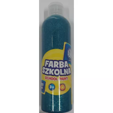 Astra Farba szkolna naturalna tempera brokatowa 250 ml turkusowa