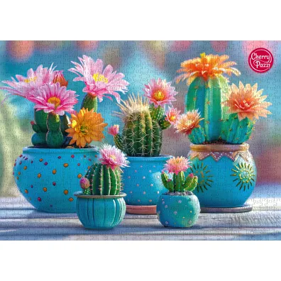 Puzzle 1000 el. Bloomy Cactus Fireworks CherryPazzi