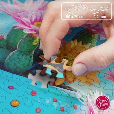 Puzzle 1000 el. Bloomy Cactus Fireworks CherryPazzi