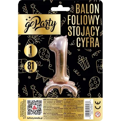 GoParty Balon foliowy stoj�cy 1 rose gold 81cm