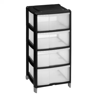 5five Simply Smart Organizer z 4 szufladami czarny 85 cm