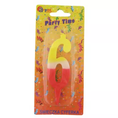 Arpex �wieczki Urodzinowe Party Time Cyfra 6 D9905-6