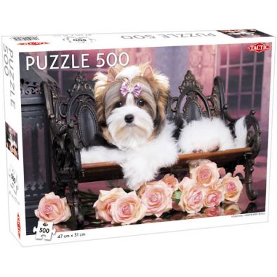 Puzzle 500 el. Animals. Yorkshire Terrier with Roses Tactic