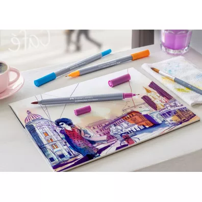 Faber-Castell Pisak akwarelowy goldfaber aqua dwustronny zestaw fantasy 6 szt.