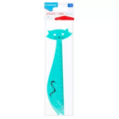 Starpak Linijka plastikowa Kot 15 cm