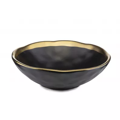 HowHomely Zestaw omiu talerzy Lissa Black Gold