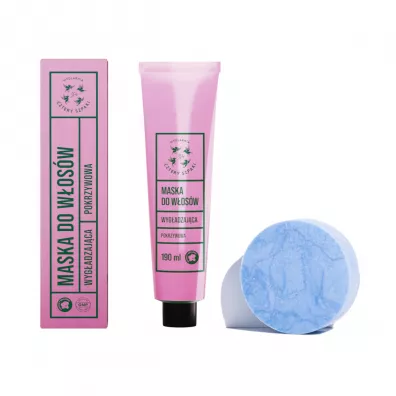 Mydlarnia 4 Szpaki Zestaw Maska do wosw - Pokrzywowa + delikatny szampon do wosw w kostce gratis 190 ml + 30 g