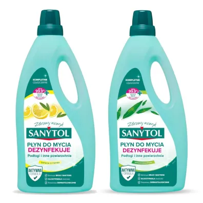 Sanytol Zestaw p�yn�w do pod��g i innych powierzchni 2 x 1 l