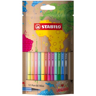 Stabilo Flamastry Pen 68 Mini 12 kolorw