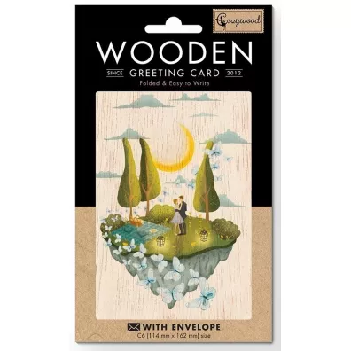 Cozywood Karnet drewniany C6 + koperta lub Wyspa mioci