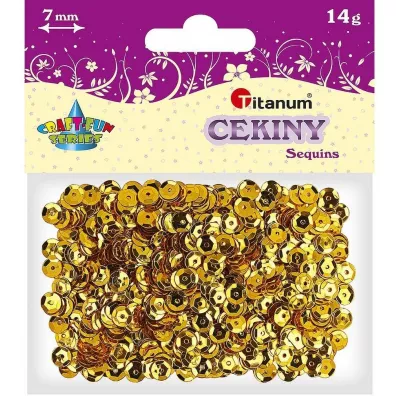Titanum Cekiny metaliczne 7 mm zote