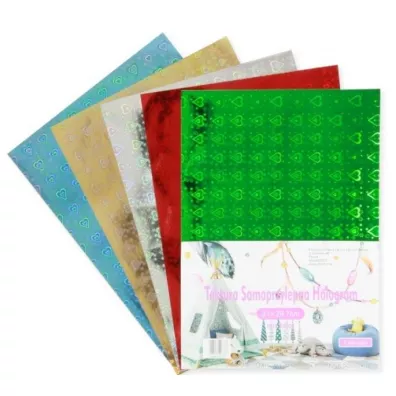 Penword Tektura samoprzylepna hologram serca 5 kolor�w
