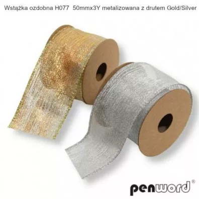 Penword Wst��ka metalizowana z drutem 5cm, 12 x 274cm
