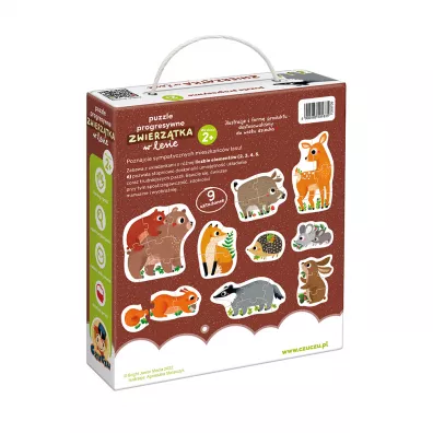 Puzzle progresywne 33 el. Zwierztka w lesie Bright Junior Media