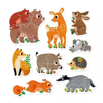 Puzzle progresywne 33 el. Zwierztka w lesie Bright Junior Media