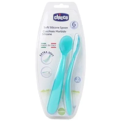 Chicco Mi�kkie �y�eczki silikonowe 2 szt. zielone