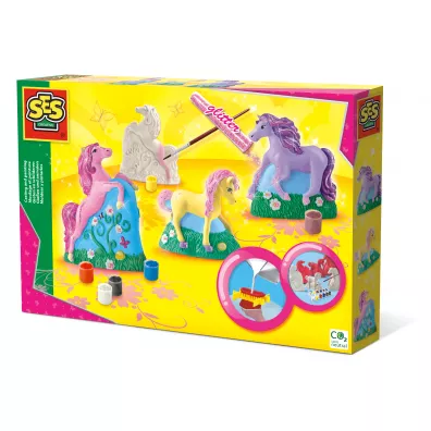 Odlewy gipsowe z farbami Koniki 3D Ses Creative