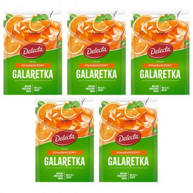 Delecta Galaretka smak pomarańczowy Zestaw 5 x 70 g
