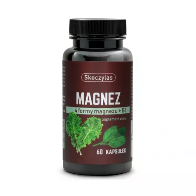Skoczylas Magnez 4 formy - szpinak, jarmu Suplement diety 60 kaps.