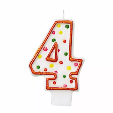Amscan �wieczka cyferka 4 kropki 7.6cm