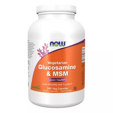 Now Foods Glucosamine & MSM vegetarian - Glukozamina i MSM Suplement diety 240 kaps.