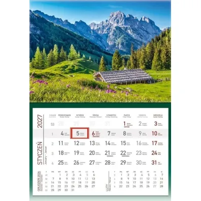 Wok� Nas KALENDARZ JEDNODZIEL 29X42 GORY WN FOL