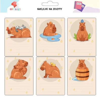 All4Kids Naklejki na szafk� i zeszyt Kapibara 1